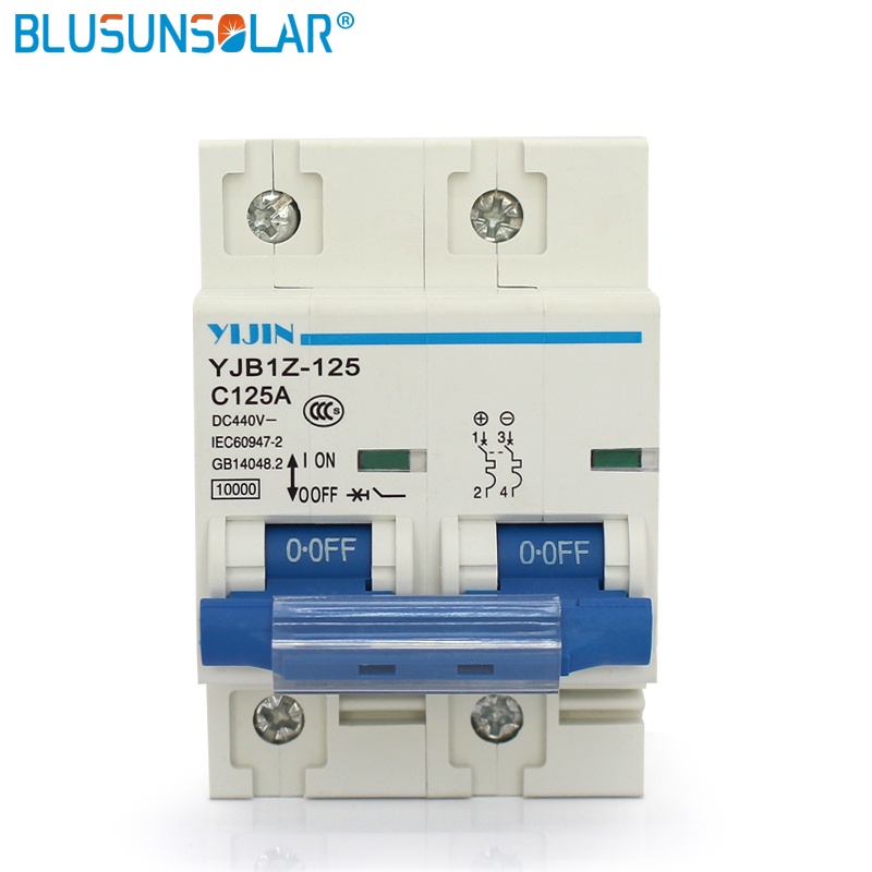 (20 pieces/lot) 2P 125A DC440V PV Mini DC Circuit Breaker SOLARB Solar Energy Photovoltaic Used For Solar Power System
