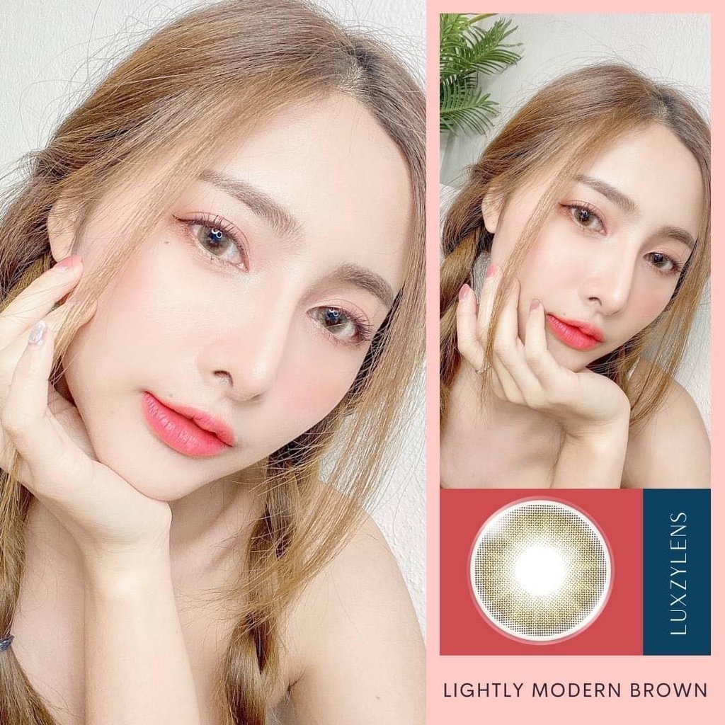 คอนแทคเลนส์🌈Lightly Modern🌈 Brown / Gray (Luxzylens) ขนาดมินิ💖ขายดี🍭 - รูปที่ 3