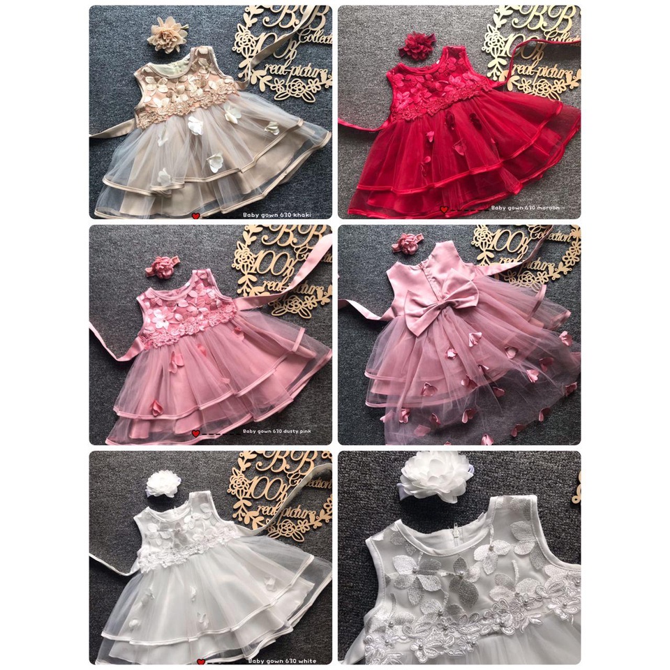 LITTLE BEAR KIDS GOWN 630-JU20*4 (W HEADBAND) 8965