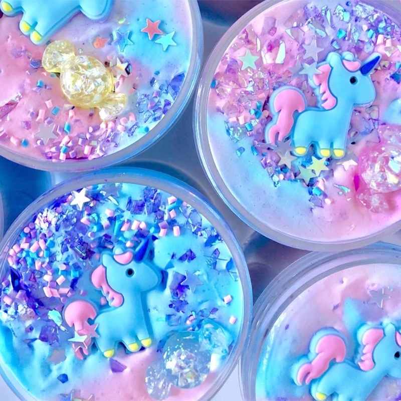 ยูนิคอร์น Slime พัฟคริสตัล Shining กล่องขนาดใหญ่ Mon เด็กทารกของขวัญของเล่น