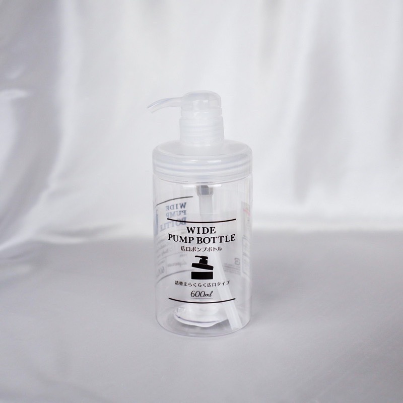ขวดปั้มปากกว้าง Komonoya 600ml.  ใส่ของเหลว สบู่ ครีม เจลล้างมือ ได้ตามต้องการ
