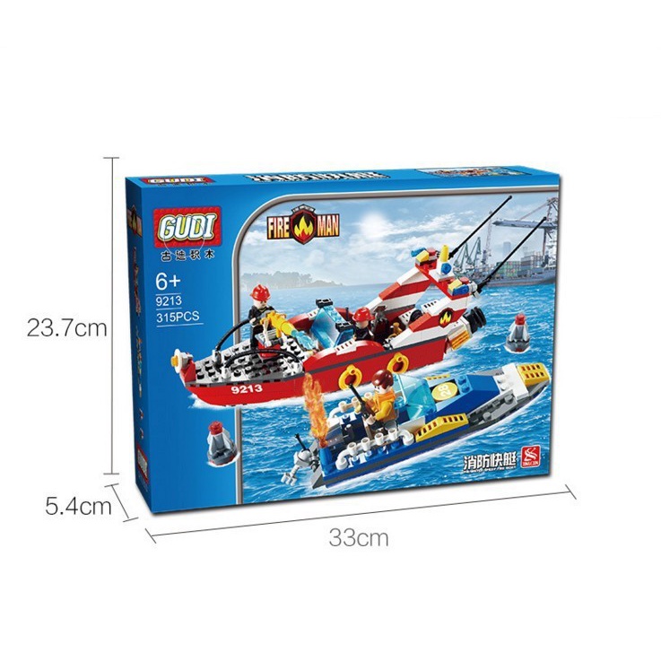 Gudi 9213 Sea Fire Ship Puzzle Set - 315 ชิ้น