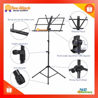 New Alitech A10 Note Stand SA-001 ที่วางโน๊ต ขาตั้งโน๊ตเพลง มีเก็บปลายทาง