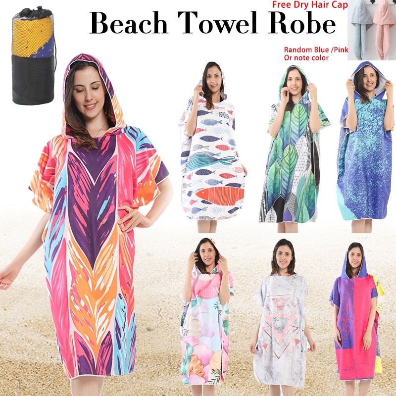 Microfiber Surf Beach Wetsuit Changing Towel Bath Robe Poncho ...