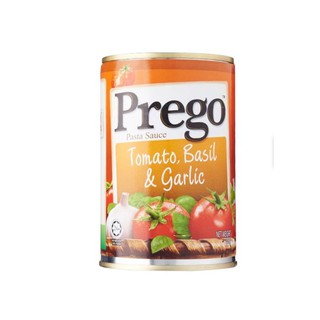 PREGO TOMATO,BASIL &amp; GARLIC พรีโก้ พาสต้าซอส มะเขือเทศผสมกระเทียมและโหระพา 300กรัม