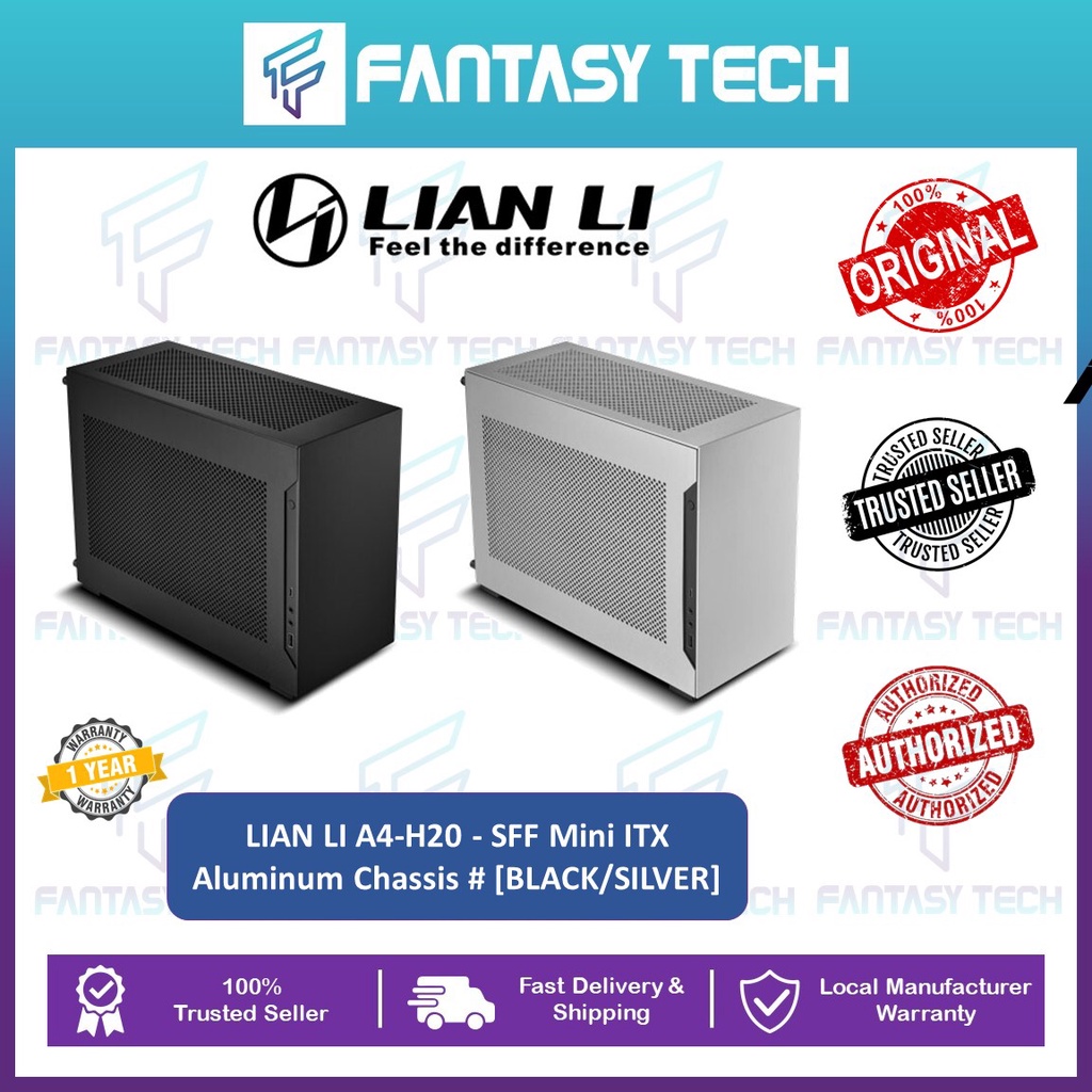 LIAN LI A4-H20 A4-H2O อลูมิเนียม Mini-ITX คอมพิวเตอร์กรณีปลอก PCIE 5.0 Riser การ์ดรวมสาย (A4-H20 A4)