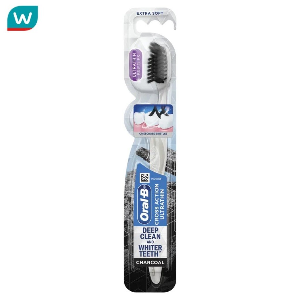 Oral-B ออรัล-บี แปรงสีฟัน ครอส แอคชั่น อัลตร้า ธิน ชาร์โคล 1 ชิ้น
