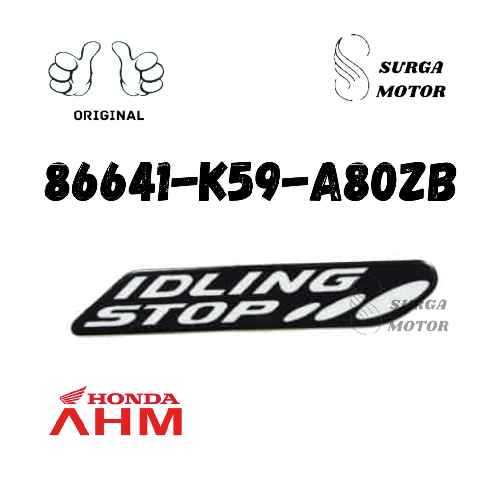 สติ๊กเกอร์โลโก้สติ๊กเกอร์ Body Mark การเขียน Idling Stop Type 1 ใหม่ Vario 150 125 eSP K59 ของแท้ Or