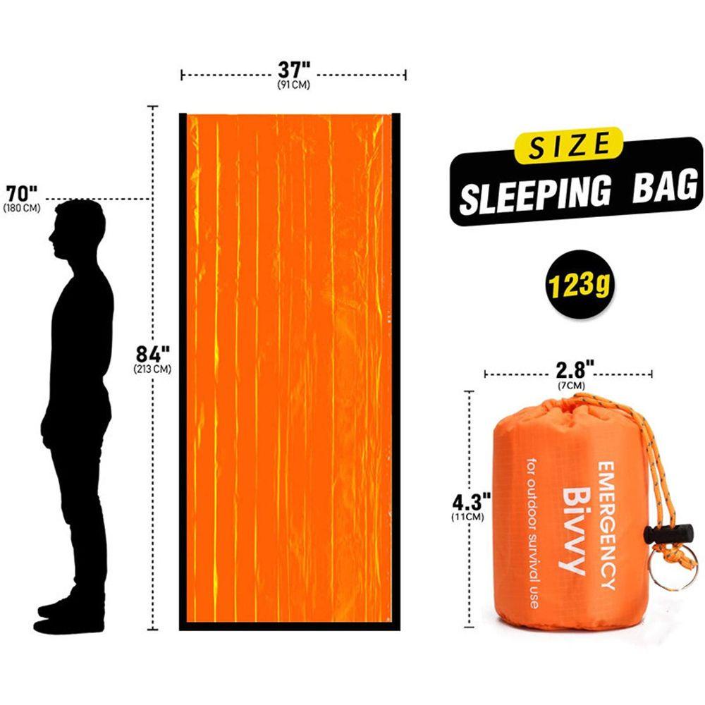 Keepin ถุงนอน Keep Warm Camping ผ้าห่มฉุกเฉินกลางแจ้งกันน้ําน้ําหนักเบา Windproof Survival ผ้าห่มกระเป๋า