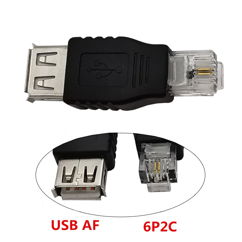 Lucky USB 2.0 ถึง Rj11, USB หญิงกับเครือข่ายโทรศัพท์ 6P2C RJ11 อะแดปเตอร์ปลั๊กตัวผู้