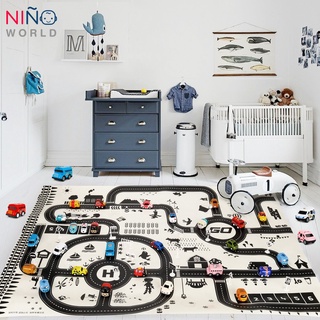 NINO WORLD ชุดแผนที่ Nordic style ฝึกทักษะ (แผนที่1 + รถ 4 + ป้าย 28 ชิ้น)  TCC001