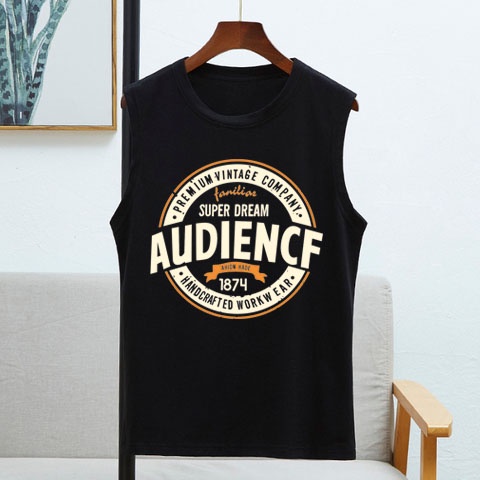 ราคาต่ำสุด เป็นที่นิยม รูปแบบตัวอักษร คอลูกเรือ เสื้อแขนกุด 8สี S~3XL