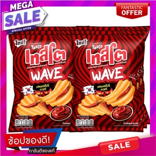 เทสโต เวฟ มันฝรั่งทอดกรอบ รสซอสเกาหลีสไปซี่ 50 กรัม x 6 ซอง Tasto Wave Potato Chips Korean Spicy Sauce Flavor 50 g. x 6