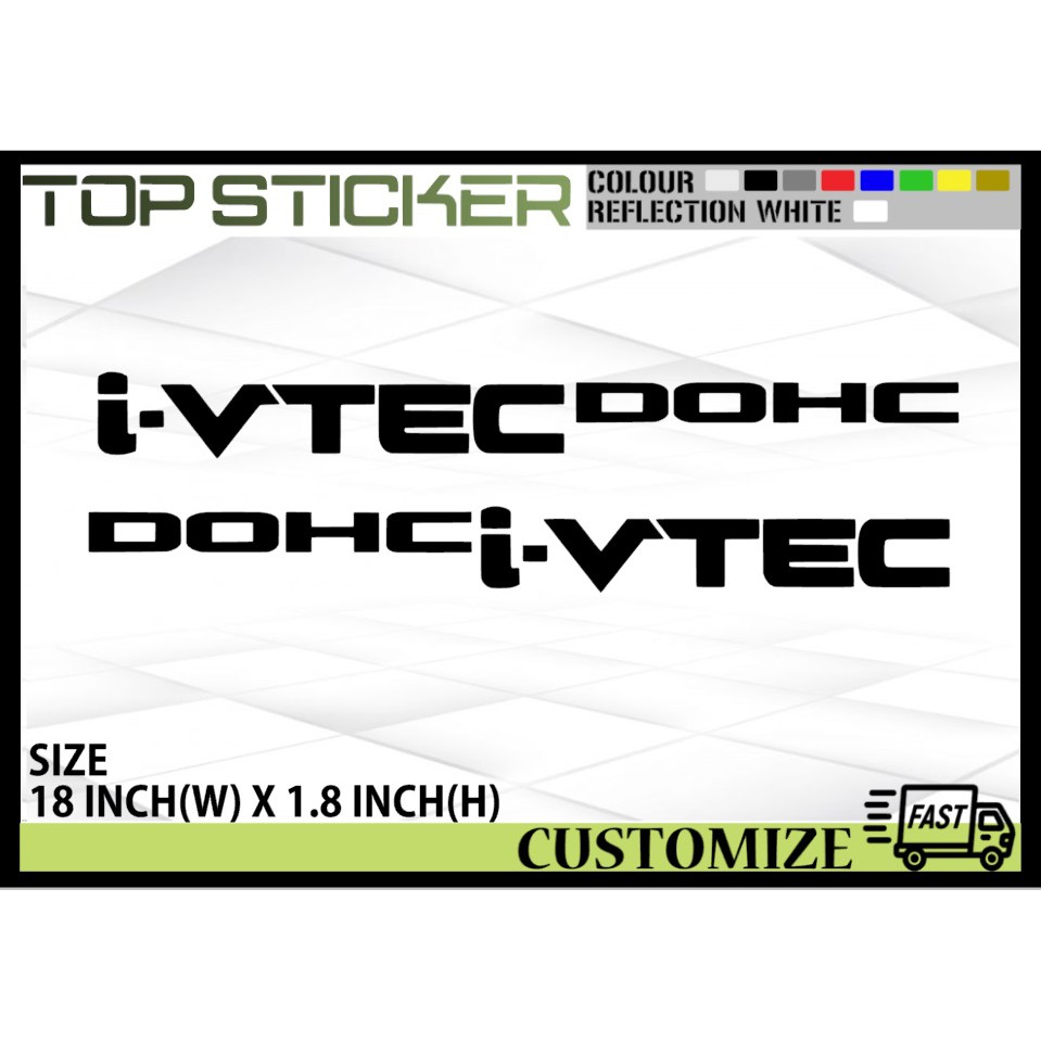 2 ชิ้น ซ้าย&ขวา VTEC DOHC TYPE 1 สติ๊กเกอร์ HONDA CITY CIVIC ACCORD JAZZ CRZ HRV CRV MUGEN