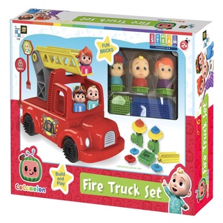 Cocomelon Fun Brick Fire Truck Brick Set Bristle Block Construction set to make Fire Truck