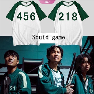 ระทึกขวัญทีวีซีรีส์เกมปลาหมึก (รอบที่หก) Lee Jung Jae ชุดกีฬาเดียวกัน ชุดเสื้อ &amp; กางเกงขาสั้น ชุดปาร์ตี้คอสเพลย์【KU2】