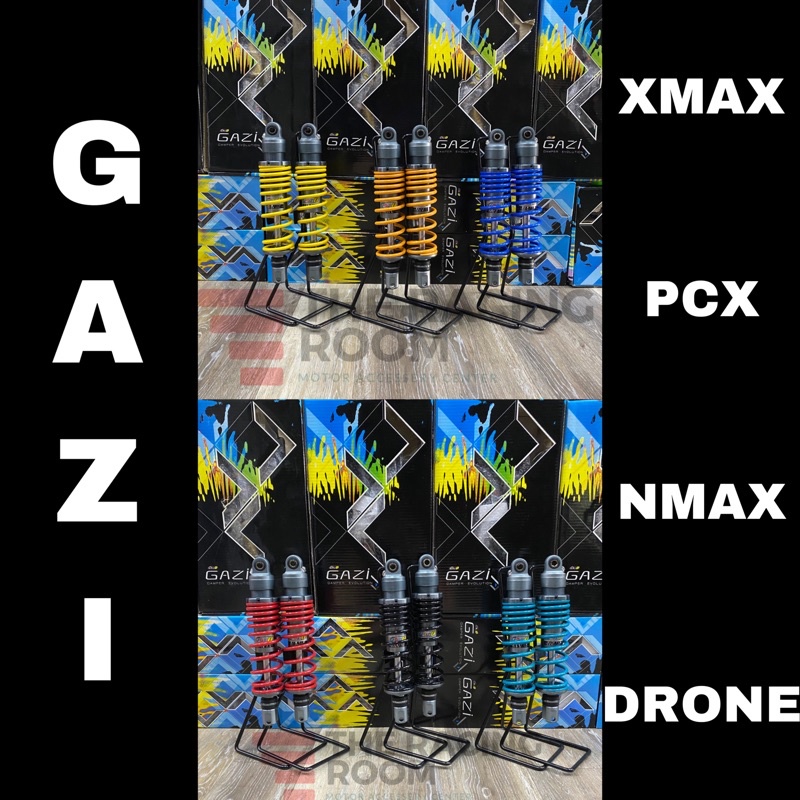 โช๊คGAZI SUPREME RX (XMAX / PCX / Drone / Nmax 20-ปัจจุบัน สามารถใส่ได้) ความยาว320mm. 330mm. และ350mm.แท้100%