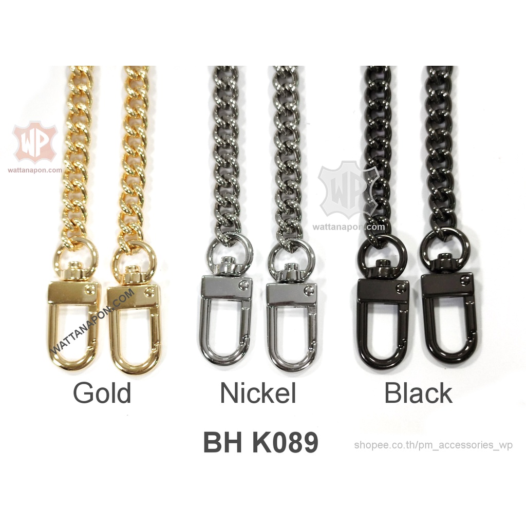 BH K089 สายกระเป๋าโซ่พร้อมตะขอ ยาว 60ซม.,110ซม.,120ซม.,130ซม Metal Chain Crossbody/Shoulder/Handle Strap Replacement ราคา ถูกที่สุด ดีลบีเคเค แกลเลอรีภาพที่ 2