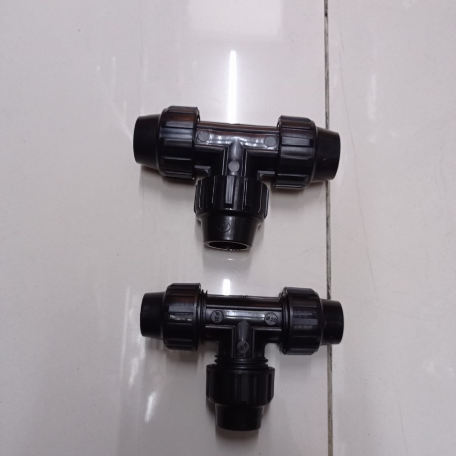 HDPE TEE COMPRESSION PP FITTING 25/25 MM