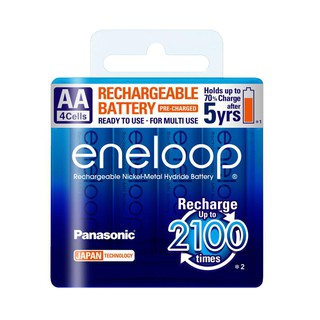 Panasonic ถ่านชาร์จ ถ่านเก็บพลังงาน Eneloop AA ก้อนกลาง (4 ก้อน)