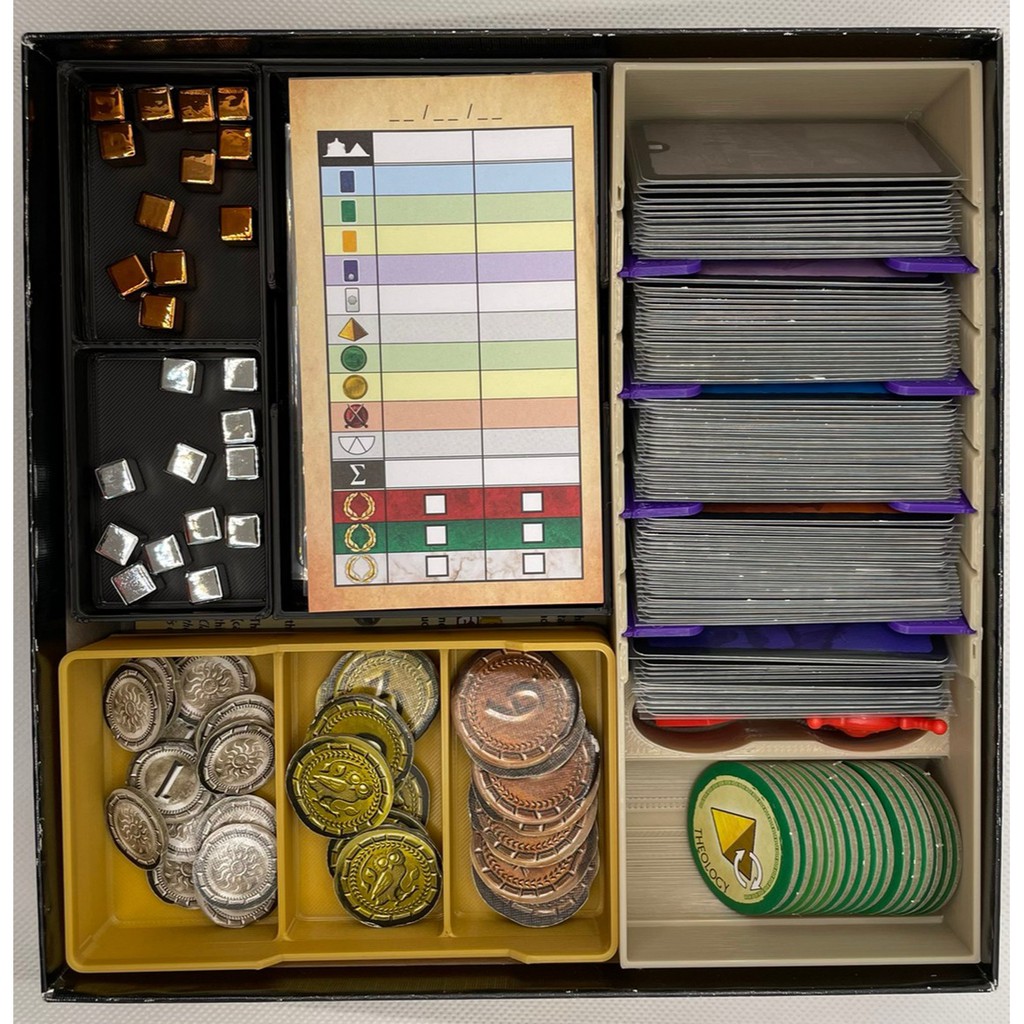 Tidy Insert สำหรับเกม 7 Wonders Duel (ดวล) เก็บภาคหลักและทุกภาคเสริมรวมในกล่องเดียว