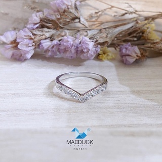 Madduckjewels แหวนเงินแท้ เพชร CZ ชุบโรเดียม RG1511