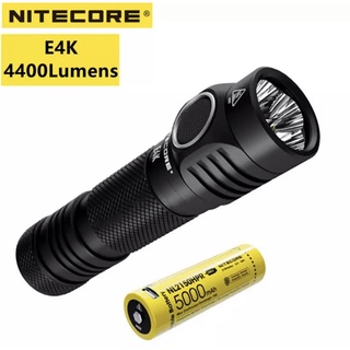 พร้อมส่ง ของแท้100% NITECORE E4K 4400 Lumens 4 x CREE XP-L2 V6 LEDs 21700 Compact EDCไฟฉาย 5000mAh Li-Ionแบตเตอรี่