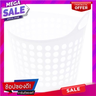 ตะกร้าผ้ากลม PIONEER 86100014 สีขาว ตะกร้าผ้า ROUND LAUNDRY BASKET PIONEER 86100014 WHITE อุปกรณ์จัดเก็บเสื้อผ้า