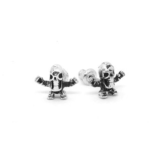 Chrome Hearts Sterling Silver 925 เครื่องประดับเงินแท้ ต่างหู Skull Stud Earring Code:CED013