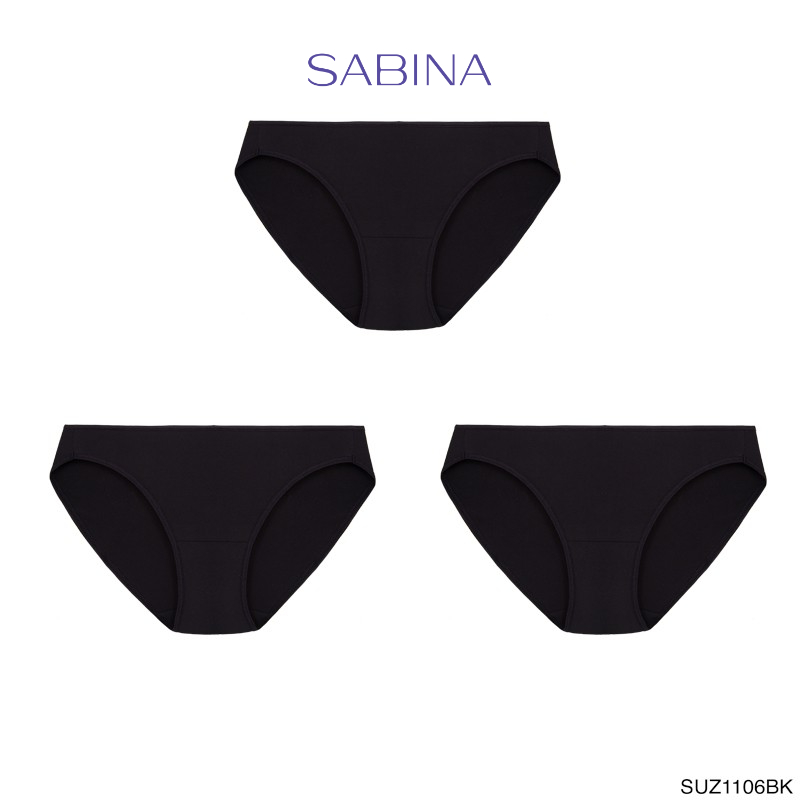 Sabina กางเกงชั้นใน (Set 3 ชิ้น) (ทรง Bikini Sexy) รุ่น Panty Zone รหัส SUZ1106BK สีดำ