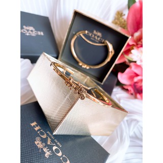 💚แท้💯 พร้อมส่ง💚 กำไล COACH F33376 HORSE AND CARRIAGE DOUBLE CHAIN CUFF มาพร้อมกล่อง