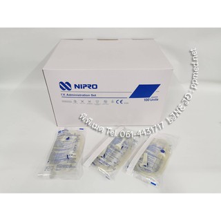 ชุดให้น้ำเกลือ Infusion set ยี่ห้อ NIPRO (100 ชุด)iv set