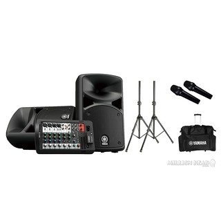 YAMAHA STAGEPAS 400BT เครื่องเสียงเคลื่อนที่ คลาส D 400 วัตต์ เพาเวอร์มิกเซอร์ 8 ชาแนล พร้อมไมค์ไดนามิกคู่