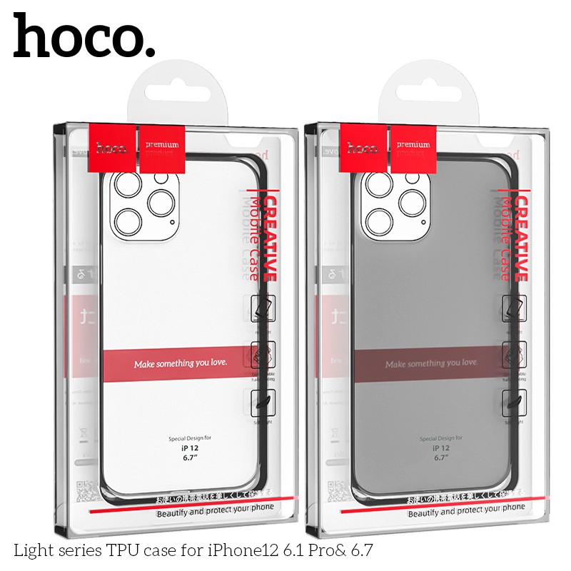 Hoco เคสใส สีชา เคสนิ่ม สำหรับไอโฟนทุกรุ่น i13 pro max,i12promax,7plus,8plus,i7,i8,6plus,6splus,i6,6s,i5,5s,SE,i11 pro m