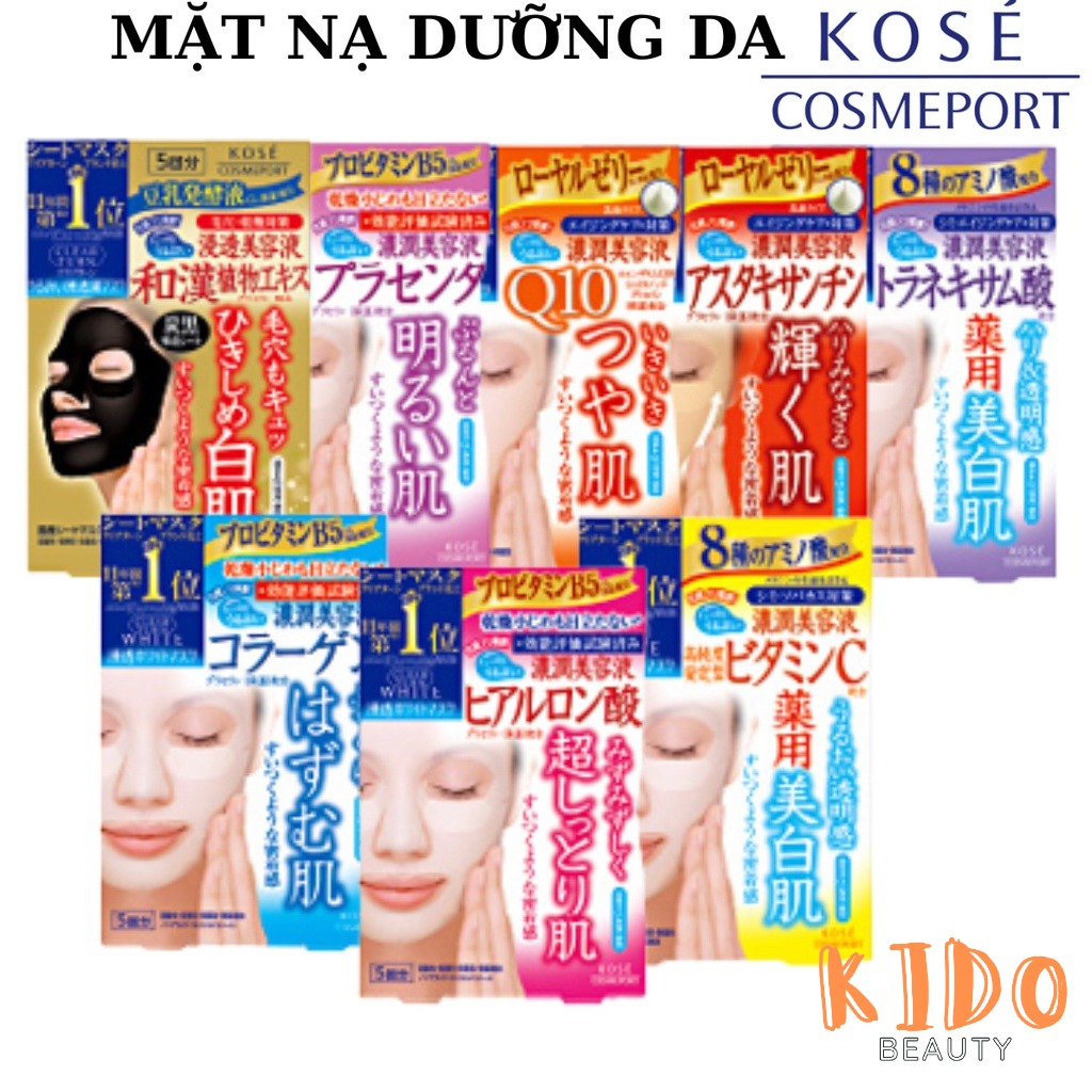 Kose Clear Turn Mask Japan 27ml x5 ( 5 ชิ ้ น ) | หน ้ ากากกระดาษ
