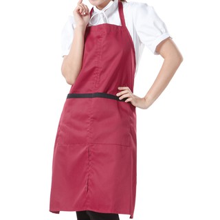 🔥HOT🔥 เอโร่ ผ้ากันเปื้อนเต็มตัวผ่าหน้า สีแดงแถบดำ aro Apron Red