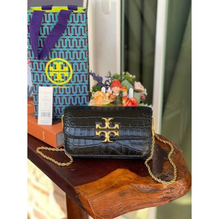 3,950.-(ถุงกระดาษแบรนด์)Tory Burch Eleanor Crocodile-Embossed Phone Crossbody Bagแท้💯💯💯outlet