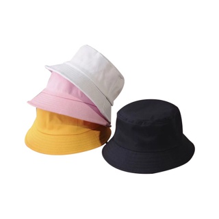 หมวกปีกรอบทรงสวยผ้าหนา หมวกบักเก็ต Bucket Hat หมวกสีพื้น