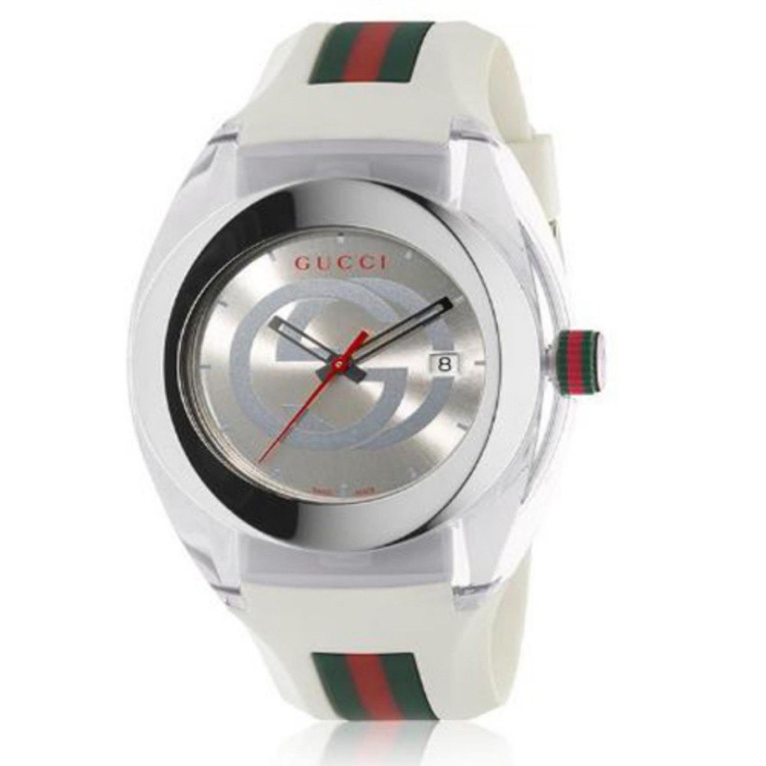 Gucci Sync XXL YA137102 Watch Quartz Silver Dial Date Rubber