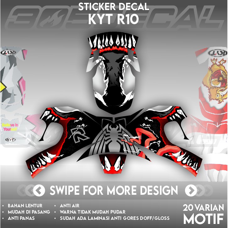 KYT R10 สติ๊กเกอร์รูปลอกหมวกกันน็อค Part 1 | หมวกกันน็อค decal | สติ๊กเกอร์รูปลอก