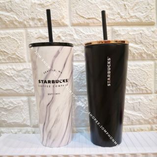 2020 Starbucks Thailand Black &amp;​ White Marble SS Cold Cup 16 oz​