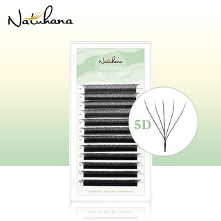 NATUHANA ขนตาปลอม 4D 5D รูปตัว W ใบโคลเวอร์ สําหรับต่อขนตา