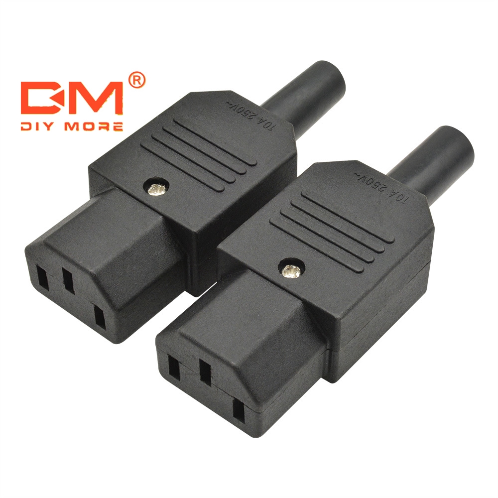 DIYMORE Ac - 013 A Ac 250 V 10a Female อะแดปเตอร์แกนเหล็ก 3 ขั้ว Iec 320 C 13 Ac Power Connector 3 Pins