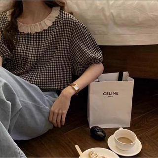 เสื้อเชิ้ตแขนสั้น คอปก แต่งลูกไม้ ลายสก๊อต สไตล์เกาหลี แฟชั่นฤดูร้อน 2022