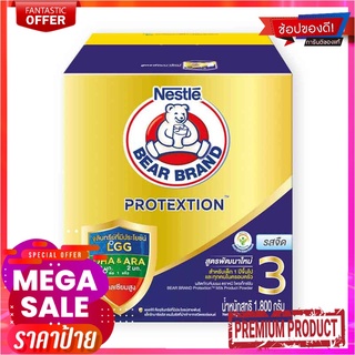 ตราหมี โพรเทกซ์ชัน 3 ผลิตภัณฑ์นมผง รสจืด ขนาด 1800 กรัมBear Brand Protextion Milk Powder Plain 1800 g