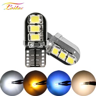 หลอดไฟ Led T10 W5W 6SMD 2835 ซิลิโคน ทรงโดม สําหรับติดป้ายทะเบียนรถยนต์ 1 ชิ้น