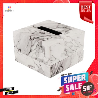 กล่องทิชชู POP UP PVC KAN LEATHER MARBLE สีขาวPVC TISSUE BOX KAN LEATHER MARBLE SQUARE WHITE