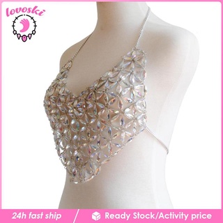 Beach Punk Link Chain Vest Stitching Flash Neck Hanging Nightclub Body Chain