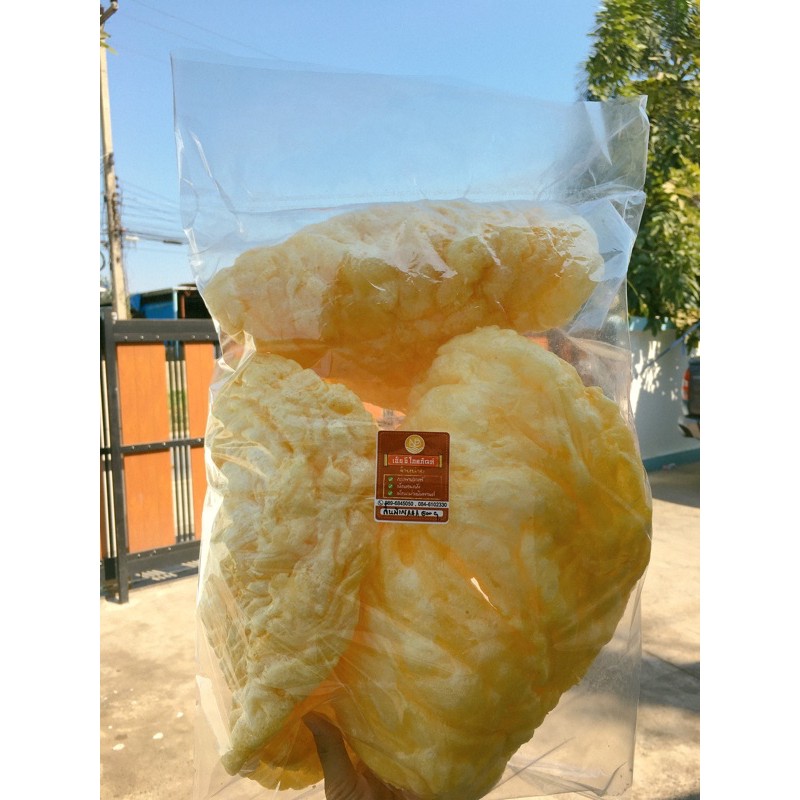 NBกระเพาะปลาแผ่นลิ้นมังกรเบาพิเศษ (AAA) แพ็คละ 500 g.เนื้อหนา ฟู นุ่ม หอม ทอดสดใหม่ด้วยน้ำมันมะพร้าว