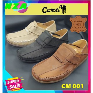 หนังแท้ Camel CM001 รองเท้าคัดชู แบบสวม เปิดส้น ปิดส้น หนังวัวแท้ สำหรับใส่ทำงาน ใส่เที่ยว ใส่ออกงาน